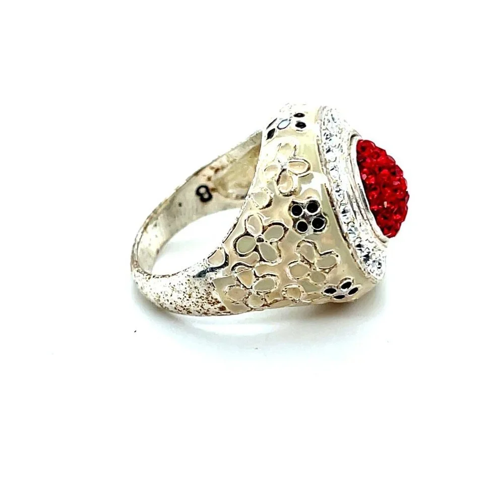 Red/White Stones‎ Ring